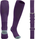 QBK Youth Baseball Socks & Belt Combo Set for Kids 2-16 Years -Softball/Tee Ball Accessories (1 Pair + 1 Belt, Unisex)