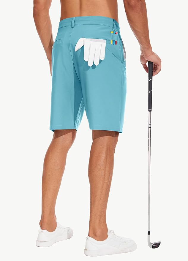 JWM Mens 7"/9" Stretch Golf Shorts - Lightweight Hybrid Casual Dress Work Flat Front Shorts with 5 Pockets Quick Dry UPF50