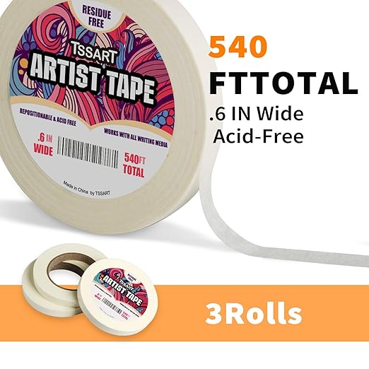 3 Pack White Artist Tape - Image 2