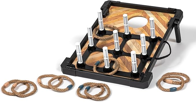 EastPoint 3-in-1 Bean Bag Toss, Tic Tac Toss, Ring Toss Game Set - Image 3