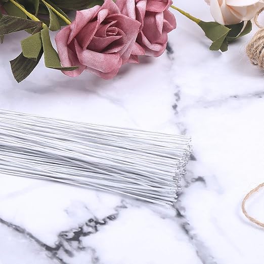CCINEE 22 Gauge White Floral Wire Stem - Image 5