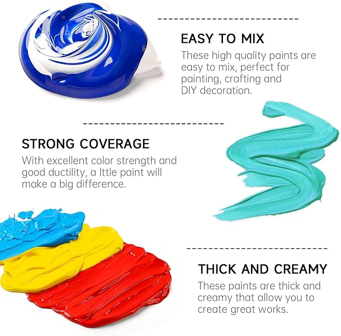 Shuttle Art Acrylic Paint, 15 Pack Acrylic Paint Large Bottle Set, 473ml/16oz - Image 4