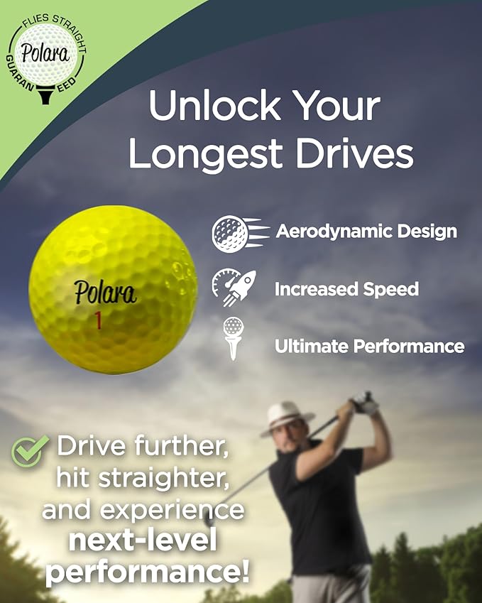 Polara Self-Correcting Golf Balls – High-Performance Golf Balls with Soft Feel, Anti-Slice & Hook Correction, Exceeds USGA Limits, Dimple Design for Maximum Distance, Golf Accessories for Men & Women