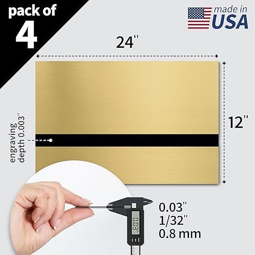 Trotec | Metallic Looking Acrylic Sheet | 12"x24"x1/32, Name Plate | USA Made - Image 2
