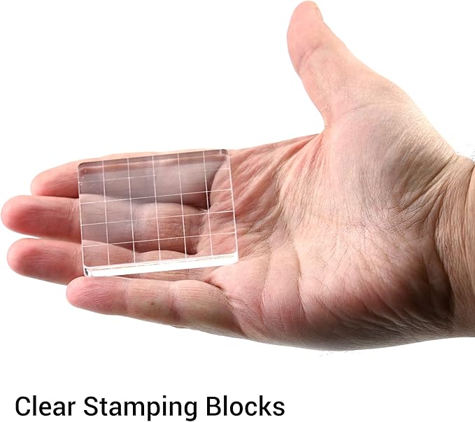 6 Pieces Stamp Block Clear Acrylic Stamping Blocks Tools Set - Image 5