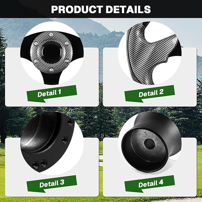 Golf Cart Accessories D-bottom and Golf Adapter for YAMAHA Bundle-(black gray)