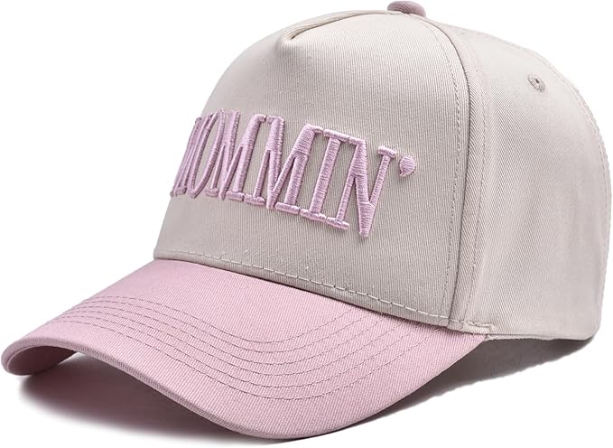 Women’s Mommin Trucker Hat – Vintage Two-Tone Ponytail Baseball Cap, Embroidered Adjustable Hat, Great Gift for Mom & Women