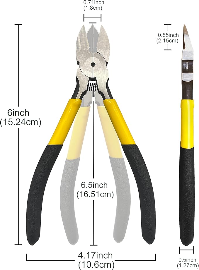 Wire Cutters 5 Pack, 6 inch Flush Cutters, BOOSDEN Spring Loaded Cutting Pliers - Image 2