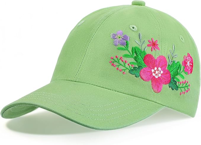 Biggun Trendy Embroidered Baseball Cap for Girls Women Men - Adjustable Soft Breathable Hats for Casual Wear