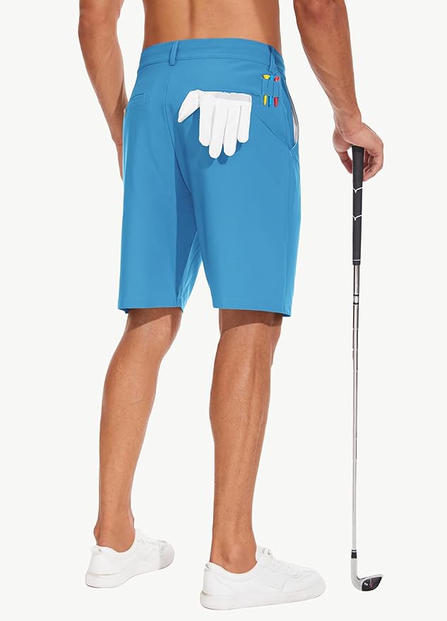 JWM Mens 7"/9" Stretch Golf Shorts - Lightweight Hybrid Casual Dress Work Flat Front Shorts with 5 Pockets Quick Dry UPF50