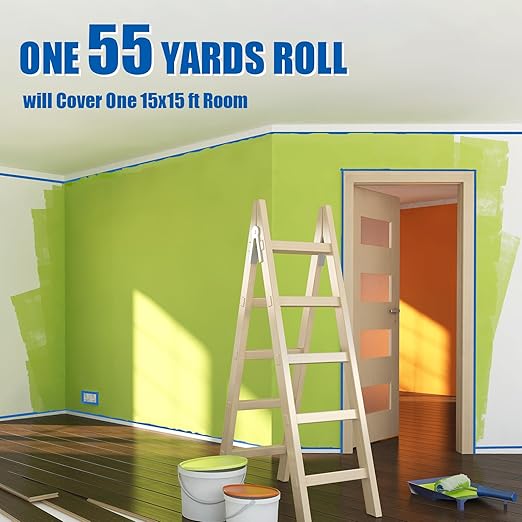 20 Rolls Blue Painters Tape Bulk Pack, Painter's Tape 1-inch × 55 yards - Image 7