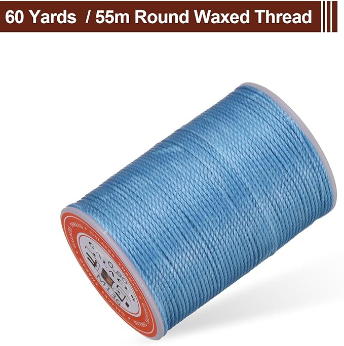 uxcell Round Leather Sewing Waxed Thread, 55m / 60 Yards Wax Polyester String - Image 3