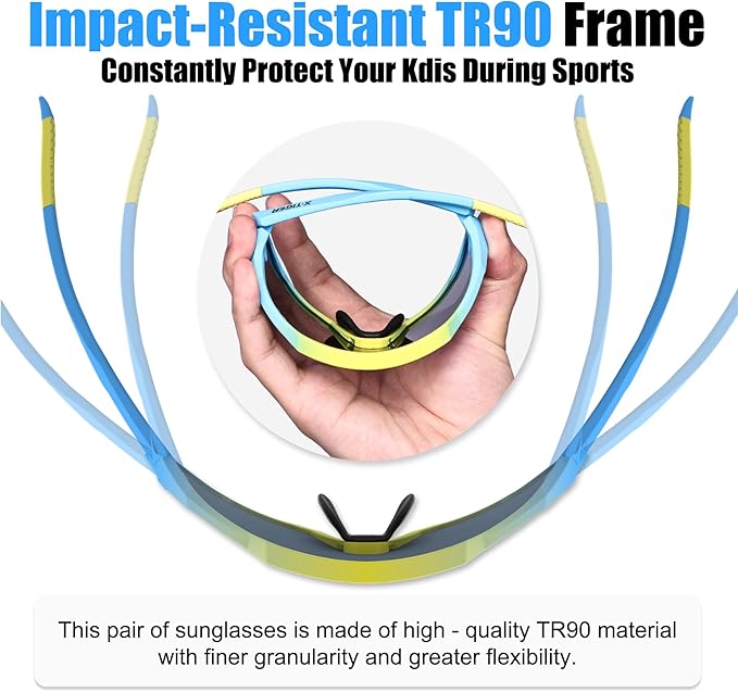 X-TIGER Kids Sunglasses Polarized Youth Baseball Sunglasses for 8-14 boys girls UV400 Sports Softball Cycling Glasses