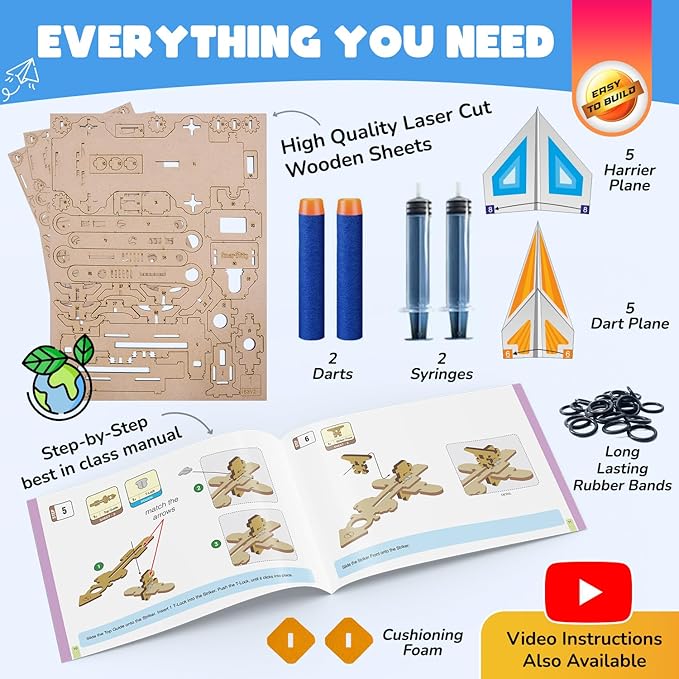Smartivity DIY 2in1 Hydraulic Airplanes & Darts Launcher STEM Toy - Image 5
