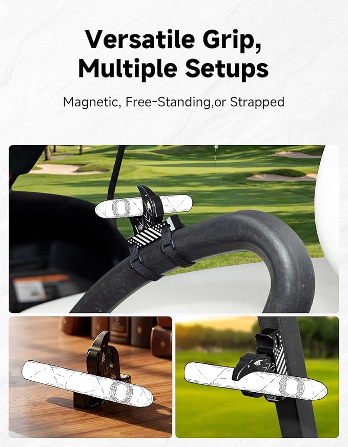 KEMIMOTO Magnetic Holder for Golf Cart, Universal Fit for 35-60 Ring, Powerful Magnetic Hold, Stylish Design, Black