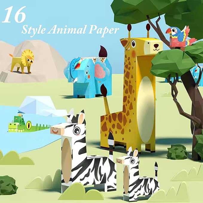 MIREONETRY Origami Kit for Kids Ages 6+, 16 Style 3D Animal Origami Paper Kit - Image 3
