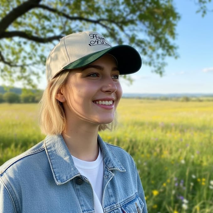 Embroidered Baseball Cap, Cotton Dad Hat, Fun & Heartfelt Stitching, Adjustable Casual Outdoor Hat for Men Women