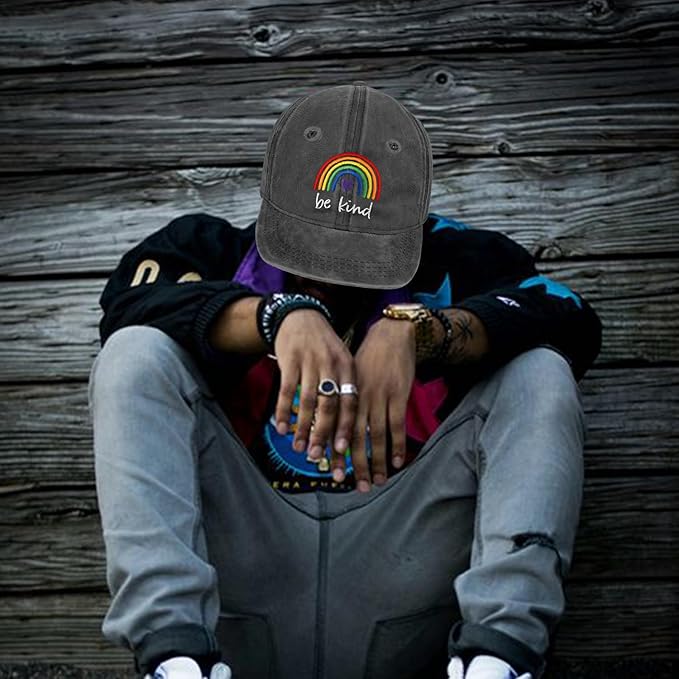 Gay Pride Rainbow Trucker Hat for Men and Women LGBT Embroidered Adjustable Washable LGBTQ Baseball Cap Gifts