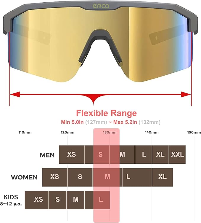 Eazyrun Youth Kids Polarized Sports Sunglasses for Age 8-12 Softball Baseball Cycling Glasses UV Protection for Girl Boy
