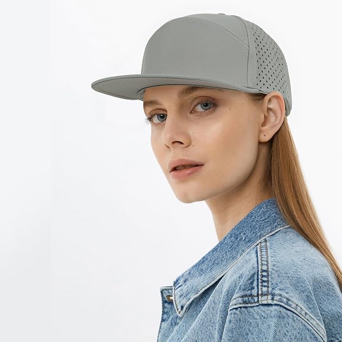 Quick Dry Baseball Cap Flat Brim Snapback Hat Sun and Rain Protection Golf Hat for Men Women