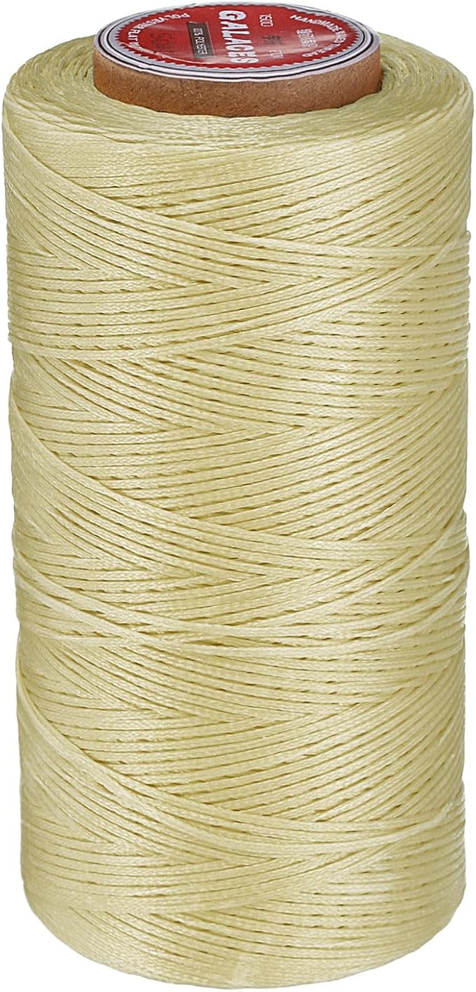 uxcell Flat Leather Sewing Waxed Thread, 270m / 295 Yards Polyester Wax String by uxcell