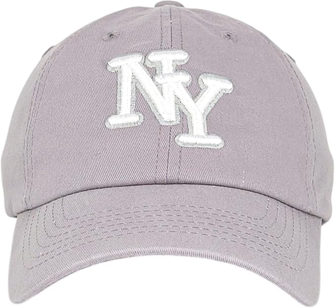 NY 3D Embroidered Cotton Dad Hat – New York Baseball Cap, Adjustable Metal Buckle Strap, Unstructured Low-Profile Style