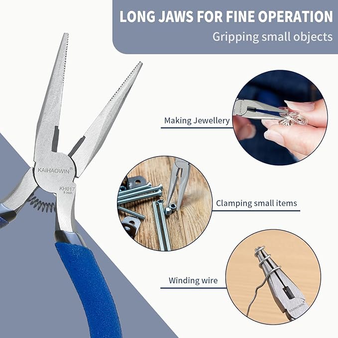 Mini Needle Nose Pliers 5"-2 Pack KAIHAOWIN Small Long Nose Pliers - Image 4