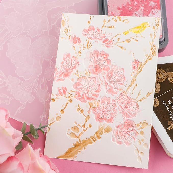BAOFALI 3D Cherry Plum Blossom Embossing Folders - Image 2