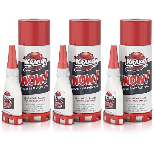 Kraken Bond Wow! CA Glue with Spray Adhesive Activator by KRAKENBOND