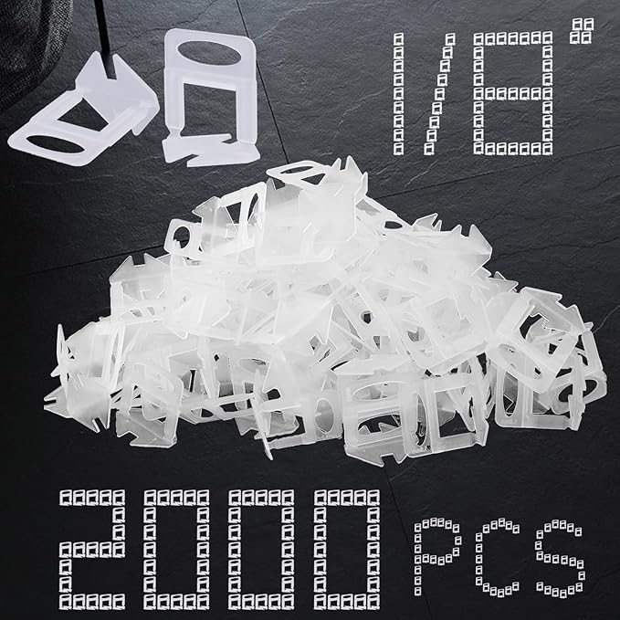 Tile Leveling System Clips 1/8" 2000 Piece 3.0mm Tile Leveler Clips DIY Tile by H-Fire+Mid