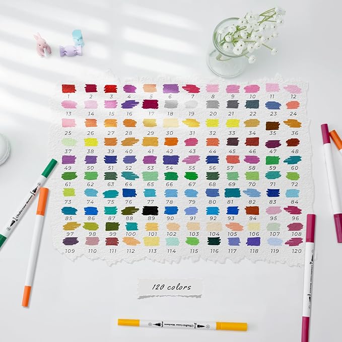 Ohuhu Markers for Adult Coloring Books No Bleeding 120 Colors Coloring Markers - Image 3