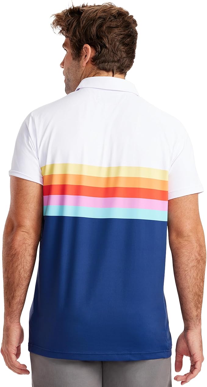 Tipsy Elves Men's Performance Golf Shirt - 4-Way Stretch, Quick Dry, Athletic Cut - Golf Polo