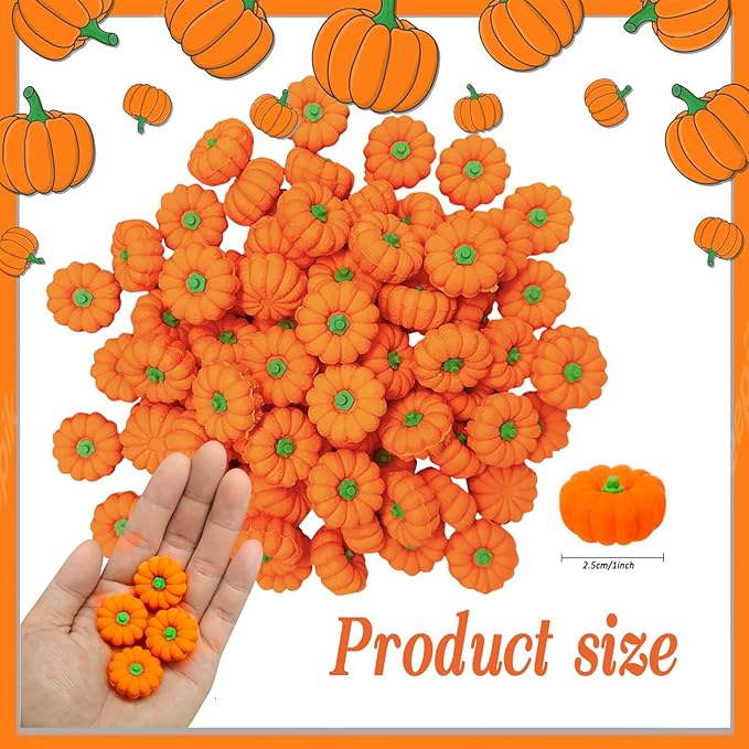 44 Pcs 3D Pumpkin Erasers Bulk, Fall Mini Erasers Novelty Pencil Eraser - Image 2