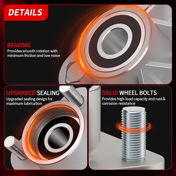 Golf Cart Front Wheel Hub Assembly for Club Car DS & Precedent 2003-Up, Club Car Front Wheel Bearing Hubs with Dust Cover, OEM# 102357701, 2PCS