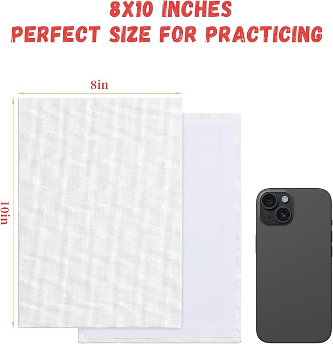 Simetufy 30 Pack 8x10 Inch Painting Canvas, Blank Cotton Canvas Panels Bulk - Image 9