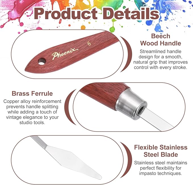 MECCANIXITY Pack of 1 Palette Knife No.6, 9.4" Long Palette Knives - Image 3