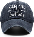 Waldeal Embroidered Camping Hair Don't Care Hat Adjustable Washed Baseball Cap for Women Men