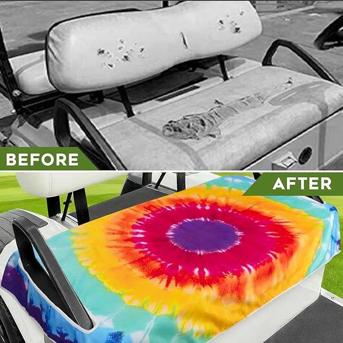 Golf Cart Seat Covers Club Car Golf Cart Accessories for Men Women Golf Carts Seat Towel Blanket 2-Seat Golf Cart Decorations