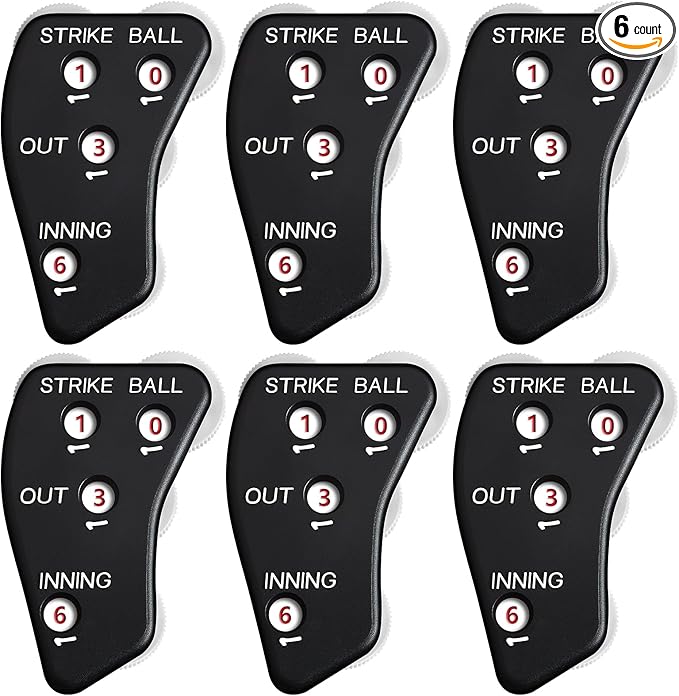 Deekin 4 Wheel Baseball Umpire Clicker Black Indicator Gear Practical Baseball Counter Clicker for Scorekeeper Recording Outs Innings Balls Softball Referee Equipment