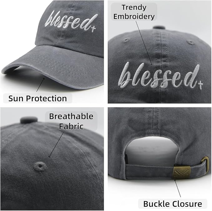 Waldeal Women's Embroidered Dad Hat, Adjustable Vintage Washed Cotton Baseball Cap for Men