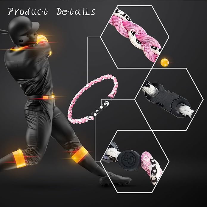 18inch Baseball Necklace,Fashion Tri-Braided Rope Tornado Necklace for Sports Fan