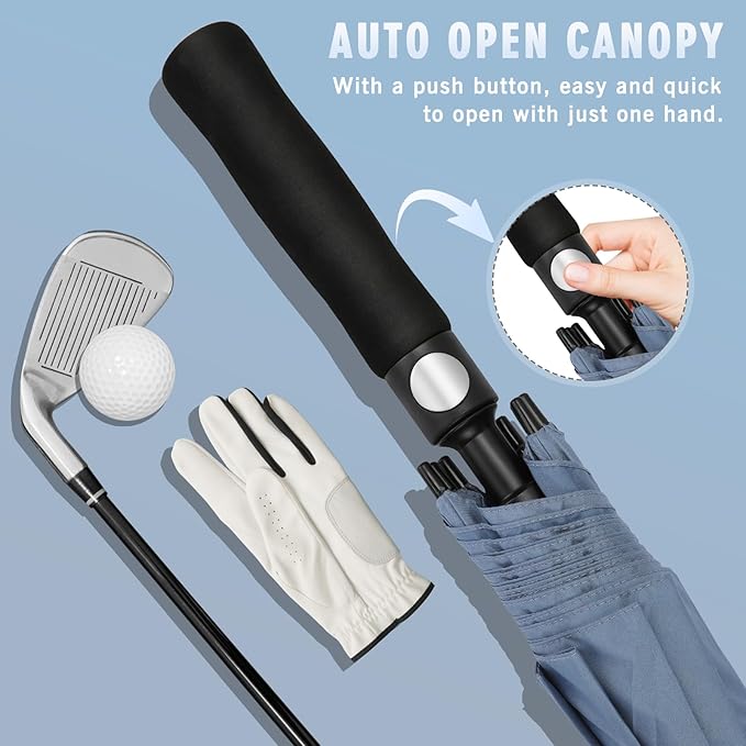 ZOMAKE Golf Umbrella Windproof, Extra Large Oversized Heavy Duty Double Canopy for Rain, Sports Games & Push Cart(51/54/62/68/72Inch)