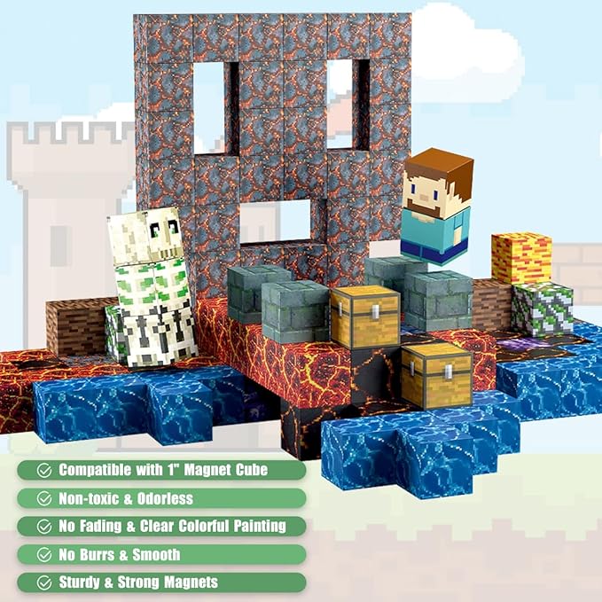 213 PCS Magnetic Blocks Building Toys Set Sword Kids Blocks - Image 3