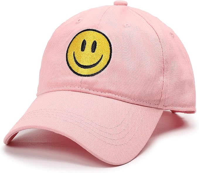 Smile Face Baseball Cap for Women Men Cute Baseball Caps Unstructured Cotton Dad Hat