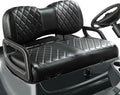 NOKINS Golf Cart Diamond Seat Covers Kit, Fit for Yamaha Drive/Drive2 OEM Standard Front Seat Cushion, No Nails Required & Easy to Clean, Breathable Vinyl Seat Covers (Black&Black Stitching)