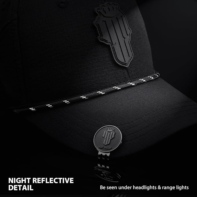 NJF Golf Hat Men - Breathable Mens Golf Hats, Adjustable Rope Hook and Loop Style Cap, Convenient Cap with Tee Holder