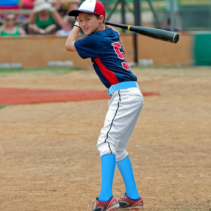 Haysandy Baseball or Softball Sock and Belt Combo Set 3 Football Baseball Socks with Softball Belt for Youth Boys Kids
