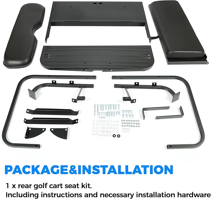 ECOTRIC Golf Cart Rear Seat Kit Compatible with 2007-2016 Yamaha Drive G29 Flip Up Folding down Back Seat Black