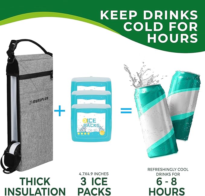 Golf Cooler Bag - 6 Can Insulated Beer Sleeve Soft Cooler,Golf Cart Accessories,Golf Club Bag Accessories