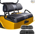 NOKINS Golf Cart Seat Covers Fit for Club Car DS 2000.5-Up OEM Standard Front Seat Cushion, Backrest Vinyl Litte Diamond Seat Covers, No Stapler Required (Black&White Piping)